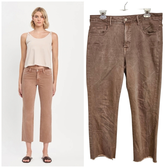 Vervet Denim - Lovervet By Vervet Brown Distressed Mid Rise Straight Jeans